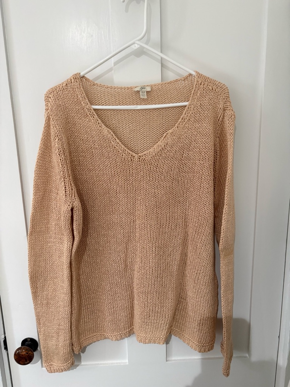 Light Tan V-Neck Women's Sweater - J Jill